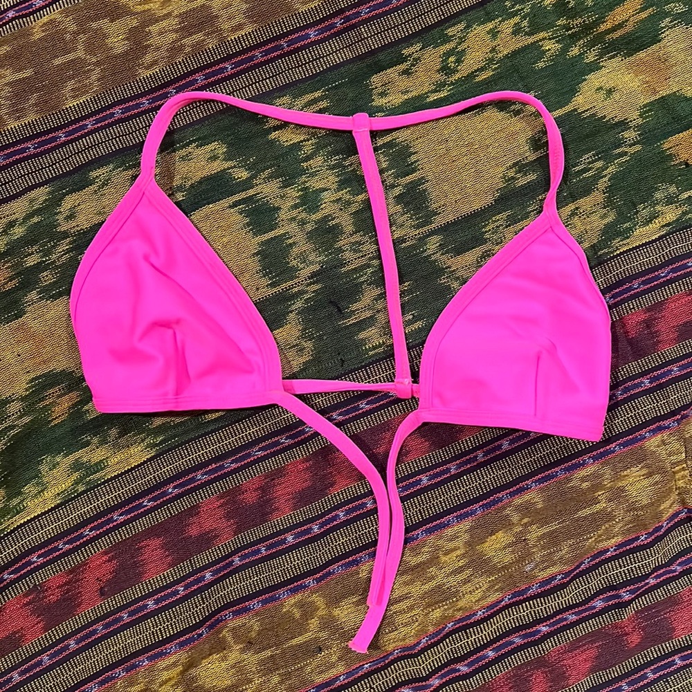 Maui Girl neon pink bikini top